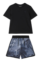 Kids T-Shirt & Palm Tree Shorts Set